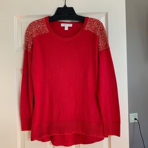 Michael Kors Red/Gold Pullover Sweater sz S